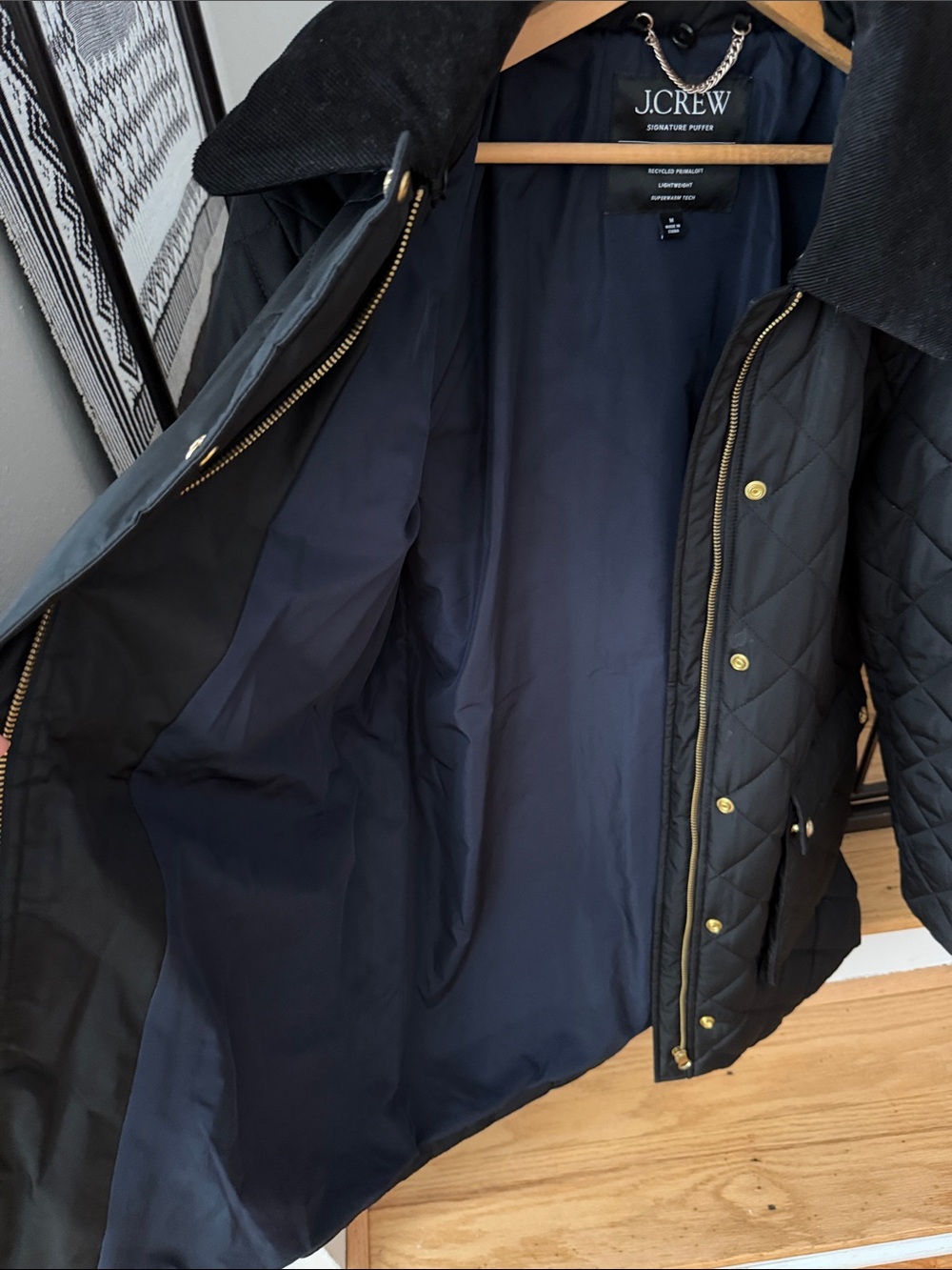 J. Crew Black Quilted Puffer Coat - Picture 5 of 7